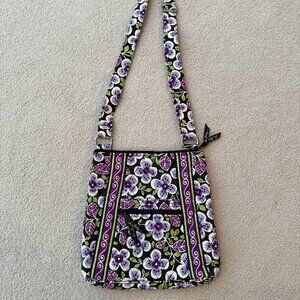 Vera Bradley Purple and Brown Quilted Crossbody Bag